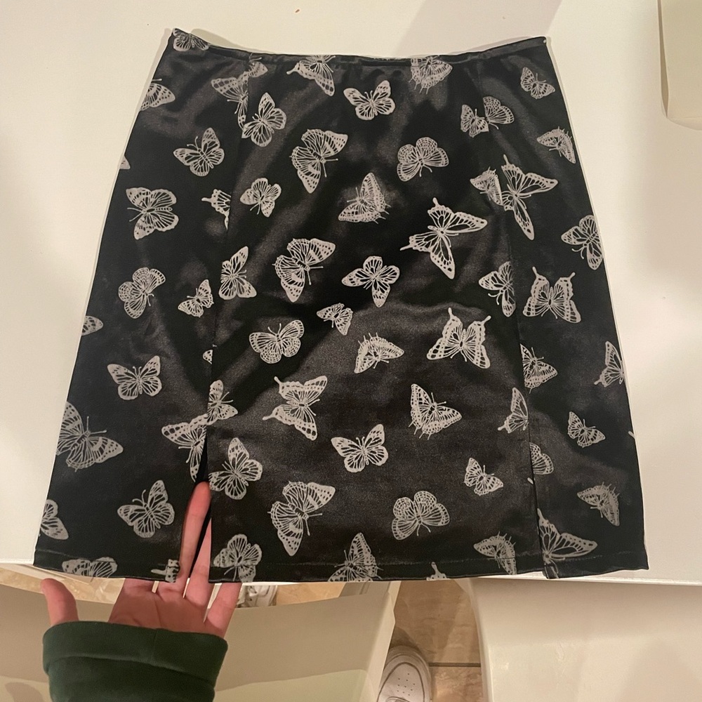 Princess Polly black mini skirt with slits